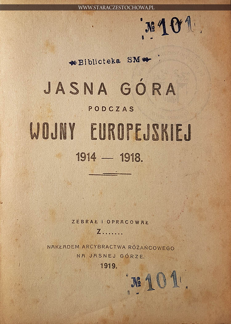 Jasna Góra podczas wojny europejskiej 1914-1918