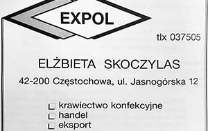 Reklama firmy „EXPOL” 