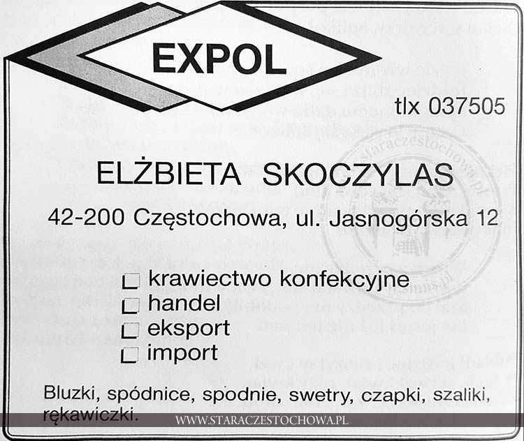 Reklama firmy EXPOL Elżbieta Skoczylas