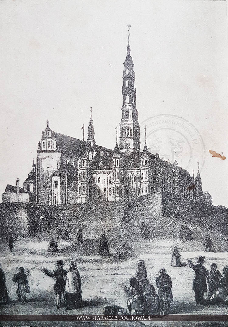 Widok kościoła i klasztoru Jasnogórskiego w 1840 roku