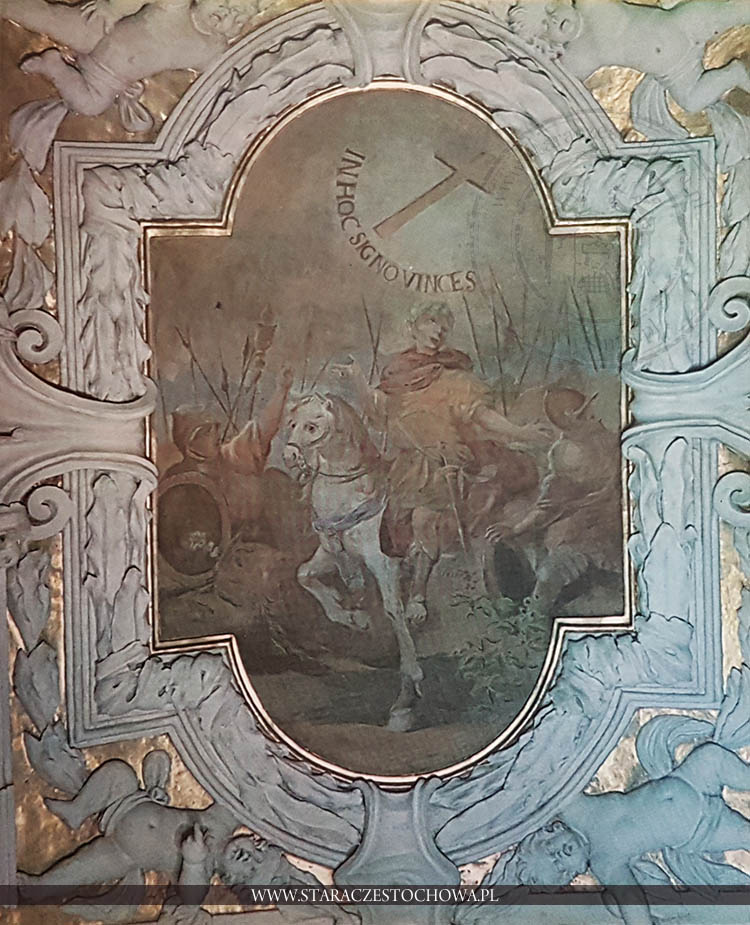 Fragment barokowej dekoracji sklepienia nawy głównej Bazyliki