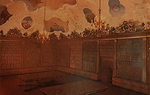 Wnętrze biblioteki klasztornej