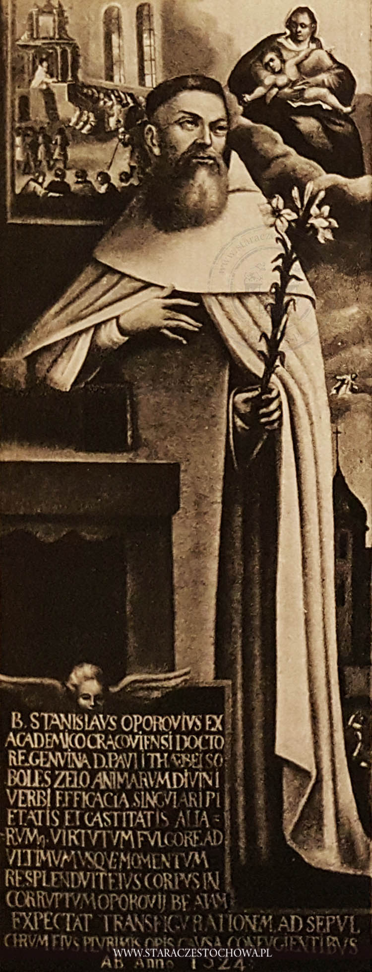 Błogosławiony Stanisław z Oporowa, obraz olejny, przełom XVII i XVIII wieku