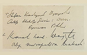 Wpis Stefana Wyszyńskiego