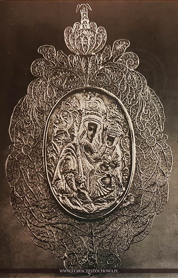 Matka Boża z Dzieciątkiem w oprawie z filigranu 