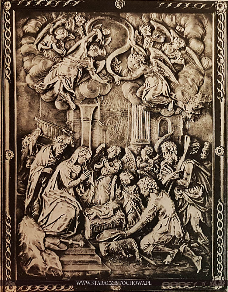 Ołtarzyk hebanowy, detal ze sceną Bożego Narodzenia