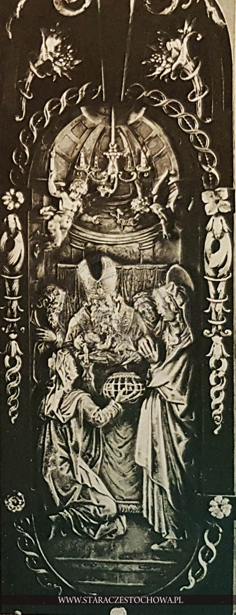 Ołtarzyk hebanowy, detal ze sceną Ofiarowania Jezusa w świątyni