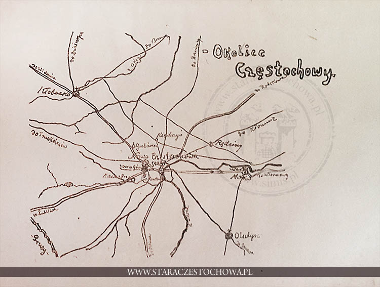 Plan Częstochowy i okolic z XVIII wieku