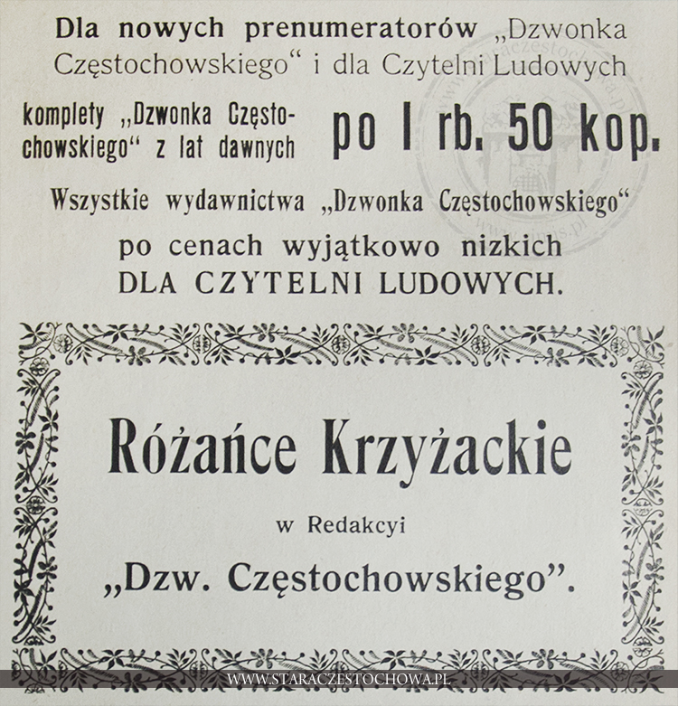 Reklama Dzwonka Częstochowskiego