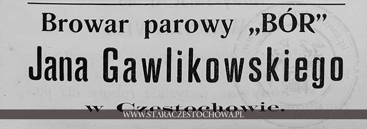 Reklama browaru &#8222;Bór&#8221; Jana Gawlikowskiego